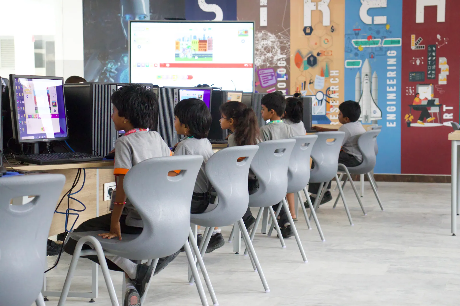 Computer lab at Brigade Public School, Gurramguda campus