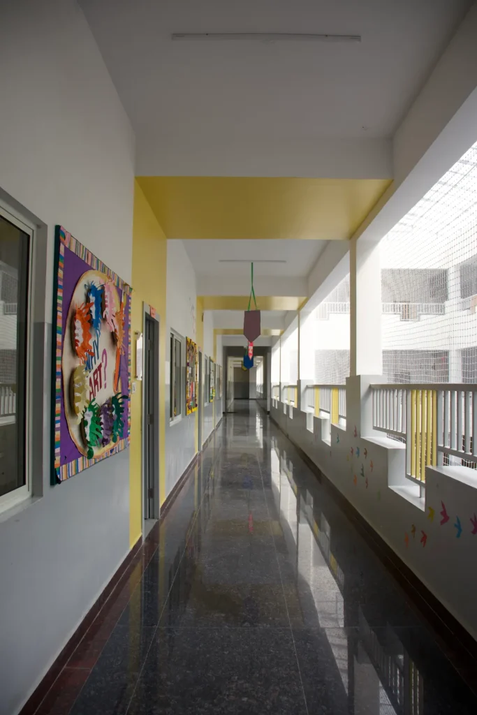 School corridor at Brigade Public School, Gurramguda campus