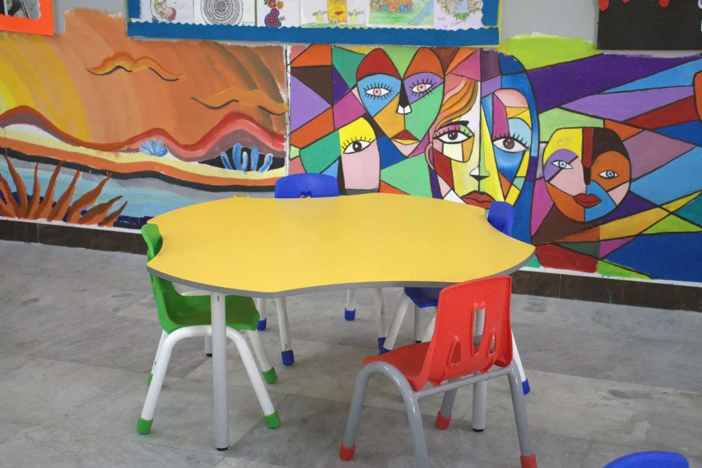 Colourful pre-primary activity corner at Brigade Public School, Gurramguda campus