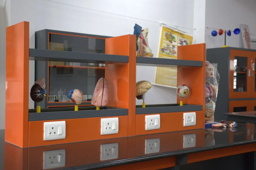 Science lab with biology models at Brigade Public School, Gurramguda campus