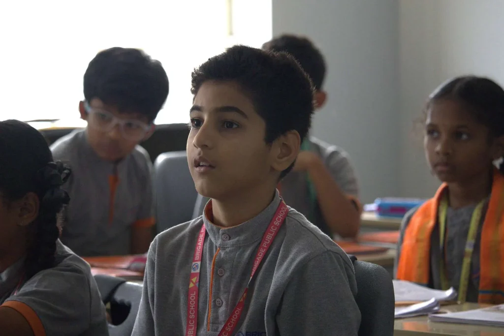 Students attentive in class at Brigade Public School, Gurramguda campus
