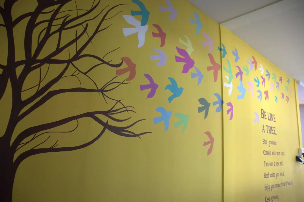 Tree mural wall at Brigade Public School, Gurramguda campus