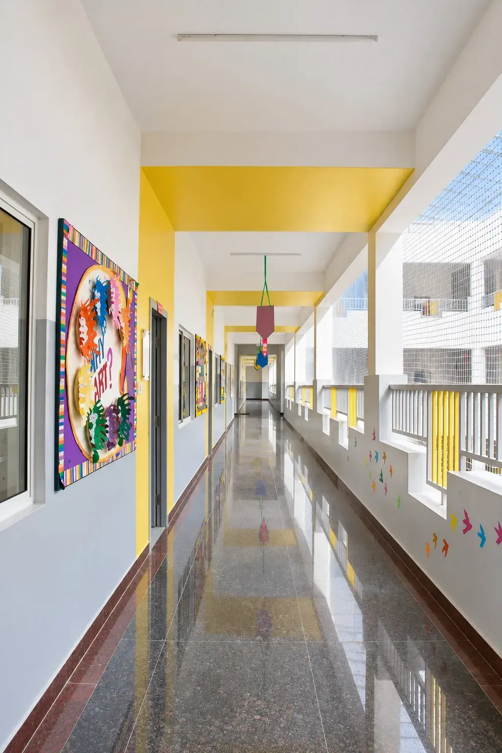 School corridor at Brigade Public School, Gurramguda campus